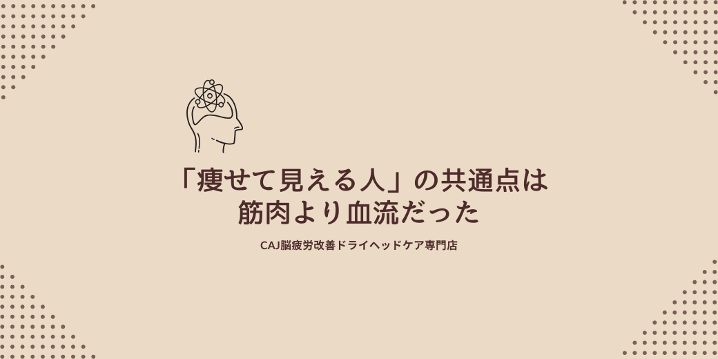「痩せて見える人」の共通点は“筋肉”より“血流”だった